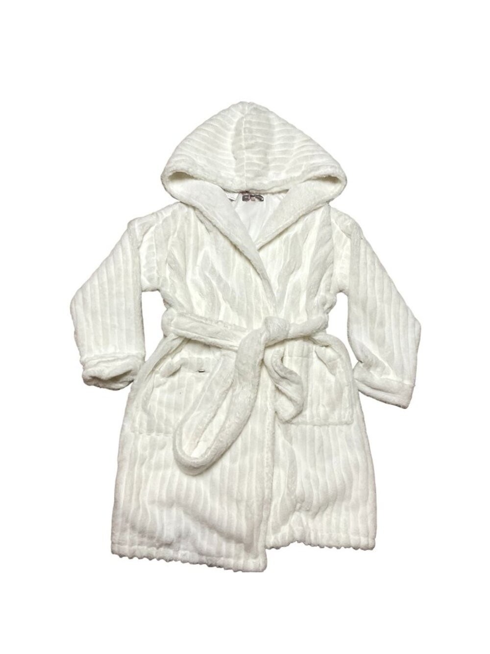 NWT Pretty You London Long Hooded Robe Sz M-L White "Cloud Robe" Pockets Womens